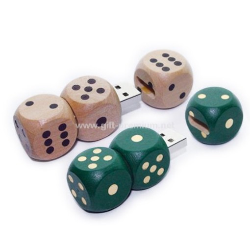 <font color='#0000FF'>Wooden Dice USB Flash Drive    </font>